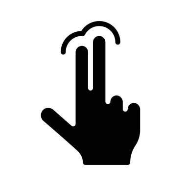 İki Parmak Tap ağ ikonu vektör illüstrasyonu 