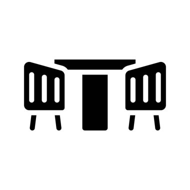 Yuvarlak Sandalye Kurulumu Simge Basit Vektör İllüstrasyonu