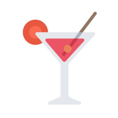 Kokteyl Martini ikonu vektör çizimi tasarımı