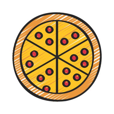 Beyaz arka plan üzerinde pizza simgesi