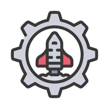 Uzay Mühendisliği Web ikonu vektör çizimi