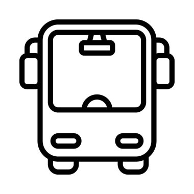 Basit bir otobüs simgesi. düz vektör illüstrasyonu