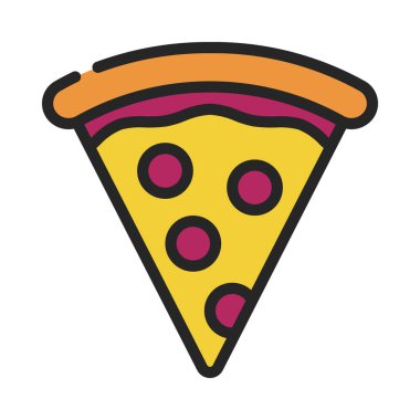 Pizza slice simgesinin beyaz arka plan üzerinde