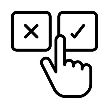 Evet veya Hayır ağ ikonu vektör illüstrasyonunu seçin