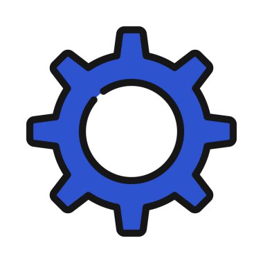 Beyaz arkaplan üzerine çarklı vektör simgesi ayarı  