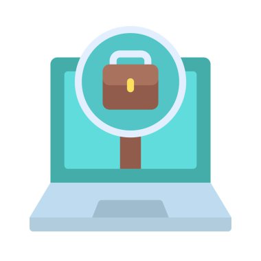 Laptop Görev Arama simgesi, vektör illüstrasyonu 