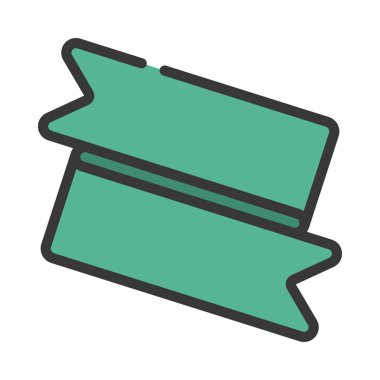 Dilimlenmiş Kurdele Web simgesi vektör illüstrasyonu