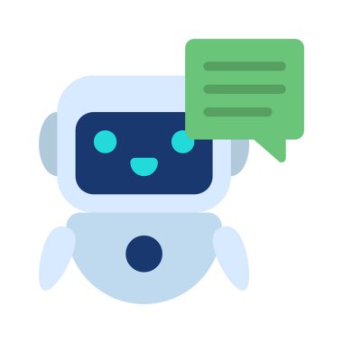 Robot simgesi, vektör illüstrasyonu basit tasarım