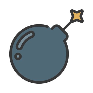 Bomba Web simgesi düz tasarım, vektör illüstrasyonu