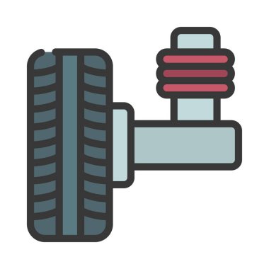 Tekerlek Süspansiyon web simgesi vektör çizimi 