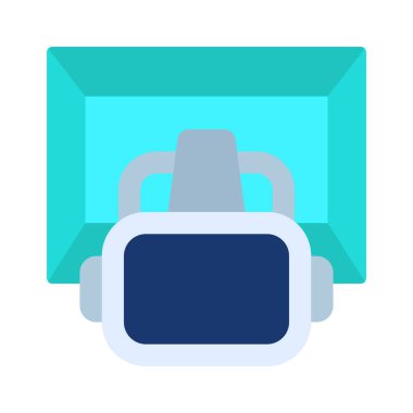 VR Oda simgesi, vektör illüstrasyonu basit tasarım