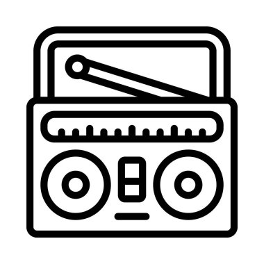 Müzik Kutusu Stereo illüstrasyonu, beyaz arkaplandaki simge