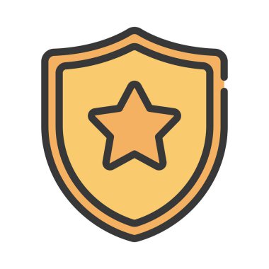 Yıldız Kalkanı basit simgesi, vektör illüstrasyonu