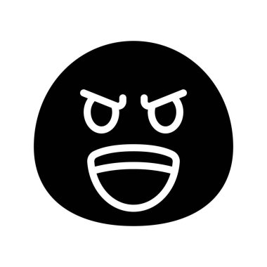 Şeytani emoji yüz ikonu. vektör tasarımı              