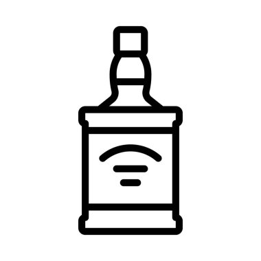Viski Şişesi ikon vektör illüstrasyonu
