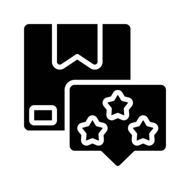 Yıldızlı müşteri gözden geçirme simgesi, vektör illüstrasyonu basit tasarım