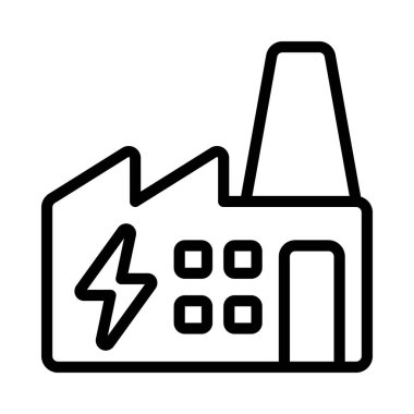 Power Factory web simgesi vektör çizimi 