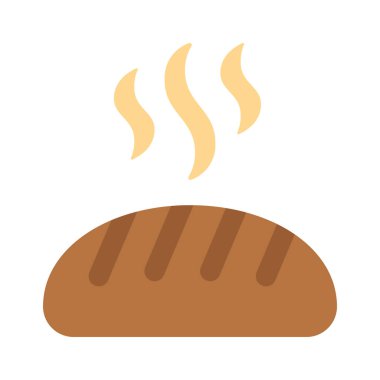 yemek, ekmek simgesi, düz stil