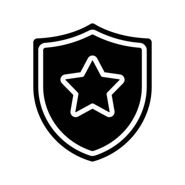 Yıldız Kalkanı basit simgesi, vektör illüstrasyonu