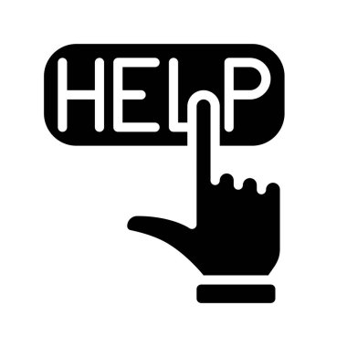 Yardım Düğmesi Web simgesi vektör ilüstrasyonuna bas