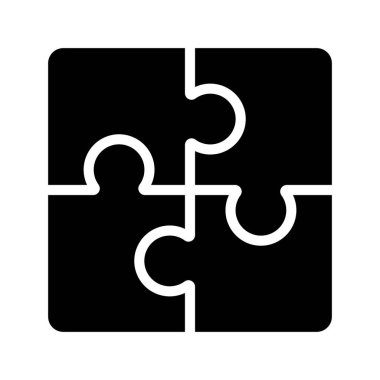 Yapboz parçaları simgesi. Web için basit bulmaca parçaları vektör simgesi çizimi