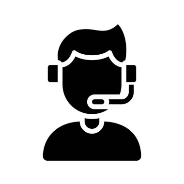 Müşteri Desteği Web simgesi vektör illüstrasyonu