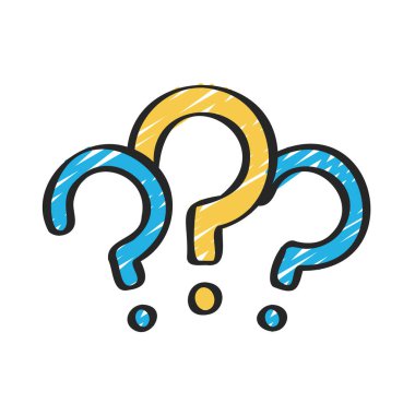 Üç Soru İşaretleri vektör illüstrasyonu 