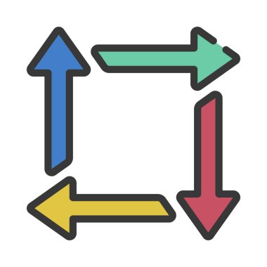 Kare Kes Okları web simgesi vektör çizimi