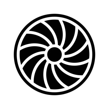 Uçak Motoru simgesi, vektör illüstrasyonu