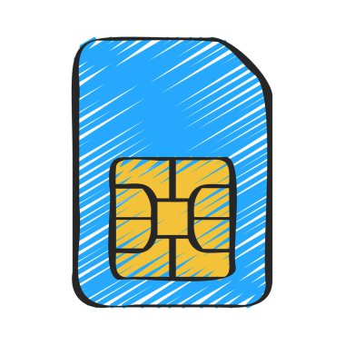 Modern simge Sim Kart 'ın vektör illüstrasyonu