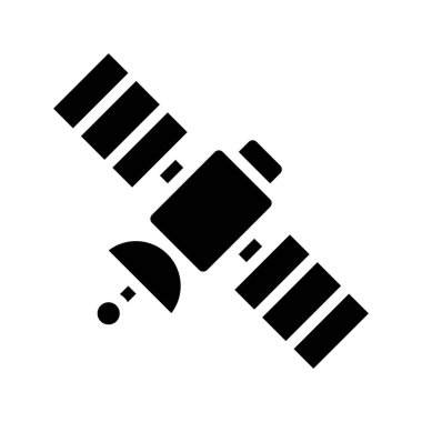 Uzay Uydusu simgesi, vektör illüstrasyonu  