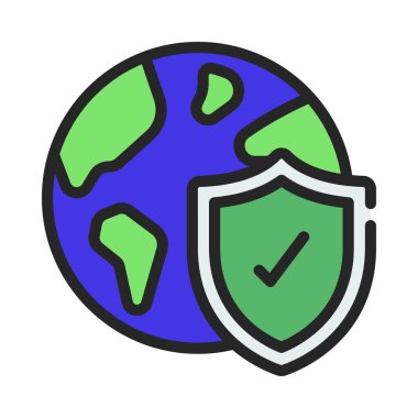 Korunan Dünya vektör illüstrasyon tasarımı