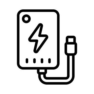 Taşınabilir Güç Bankası web simgesi vektör çizimi
