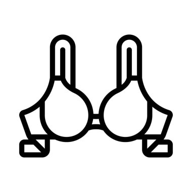 Sütyen Simgesi Basit Vektör İllüstrasyonu