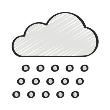 Kar yağışı Bulutu ikon vektör çizimi 