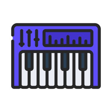 Müzik Klavyesi ikon vektör illüstrasyon tasarımı