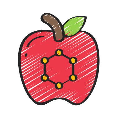 Gıda Ağı ikon vektör illüstrasyonunda nanoteknoloji