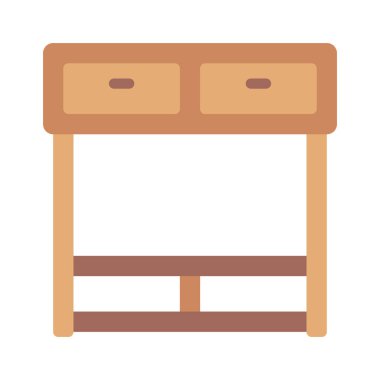 Mobilya çizgisi simgesi, konsept vektör düz taslak resimleme