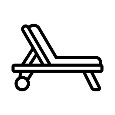 Beyaz arkaplandaki Güverte Sandalyesi vektör çizimi. 