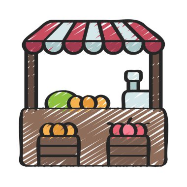 Vege Farmers Pazar simgesi, vektör illüstrasyonu      