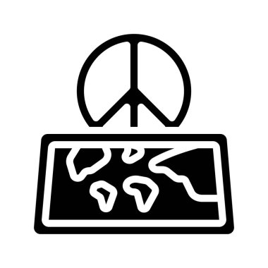 Barış Dünya Haritası Web ikonu vektör çizimi