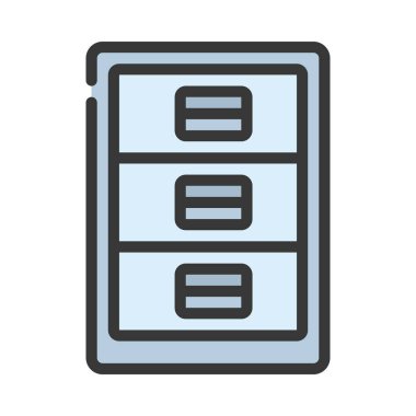 Dosya Kabine Simgesi Basit Vektör İllüstrasyonu