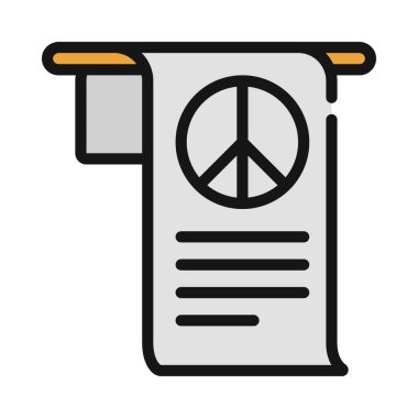 Barış Bayrağı Kaydırma Web vektör illüstrasyonu                