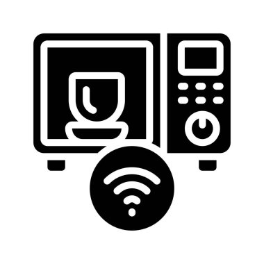 Mikrodalga ağ ikonu vektör illüstrasyonu