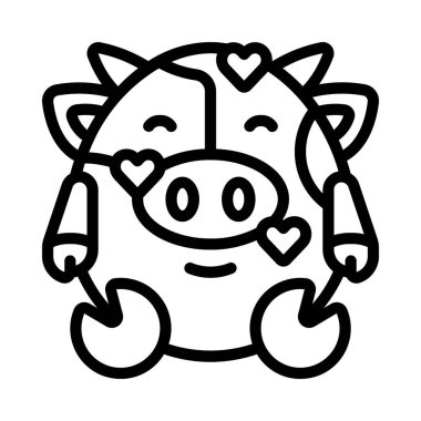 Aşk web simgesi vektör illüstrasyonunda