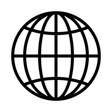Beyaz arkaplanda dünya simgesi vektör illüstrasyonu 