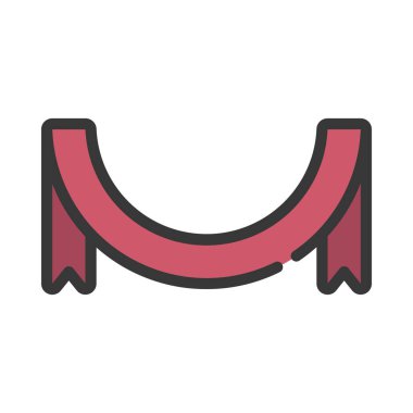 Çember Kurdele Web simgesi vektör çizimi