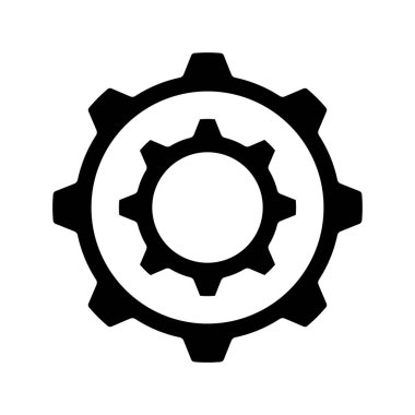 Cog web simgesi düz tasarım, vektör illüstrasyonu                                                  