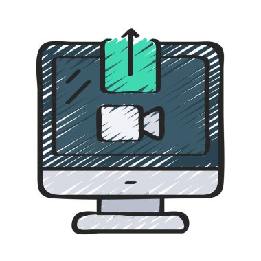 Video Aktarma Programı simgesi, vektör illüstrasyonu basit tasarım