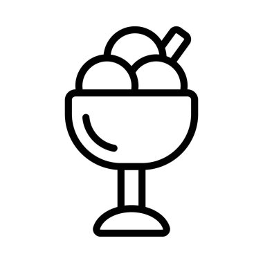 Dondurma tabağı düz simgesi, vektör illüstrasyonu